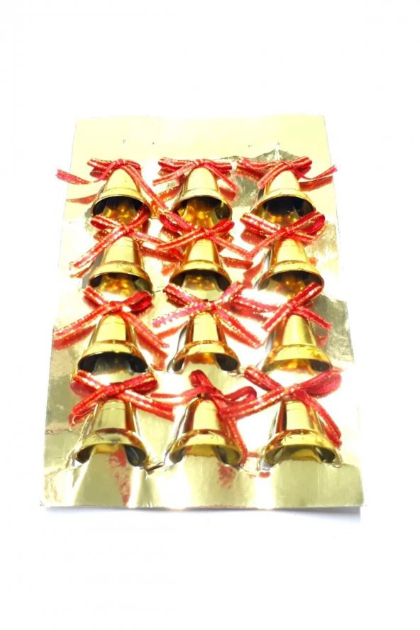 2,5 Cm 12 Li Gold Plastik Çan ürün görseli 1