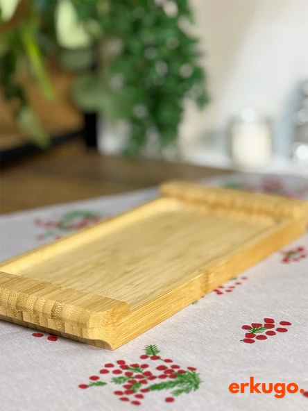 Bambu Sunum Tepsisi, Servis Tabağı - Resim 5
