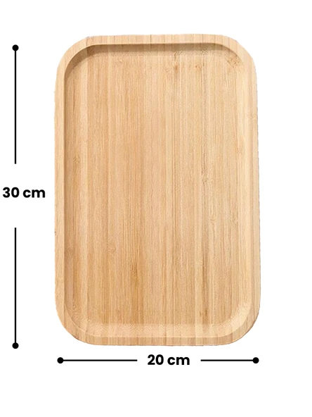 2 Adet Bambu Dikdörtgen Servis Tabağı, Sunum Seti (30x20 cm) - Resim 7