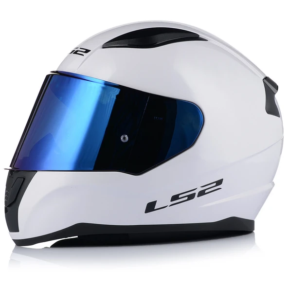Ls2 Rapıd 2 Beyaz Kapalı Motosiklet Kaskı Mavi Camlı ürün görseli 1