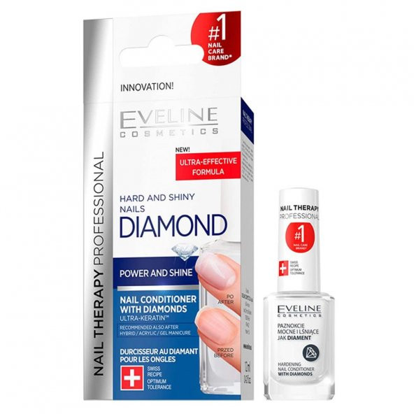 Eveline Diamond Hard and Shiny Nail Conditioner 12ml | Tırnak Bakımı ürün görseli 1