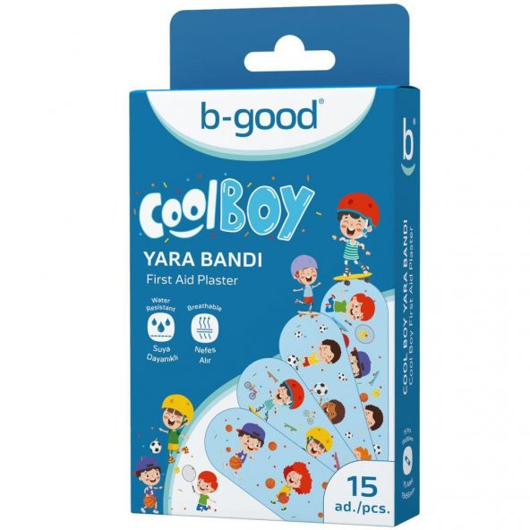 B-Good Plaster Cool Boy Yara Bandı 15 Adet | Suya Dayanıklı Nefes Alır ürün görseli 1