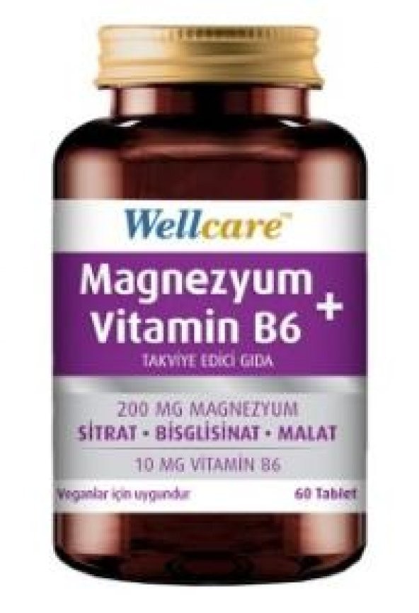 Wellcare Magnezyum B6 Vitamini 60 Tablet ürün görseli 1