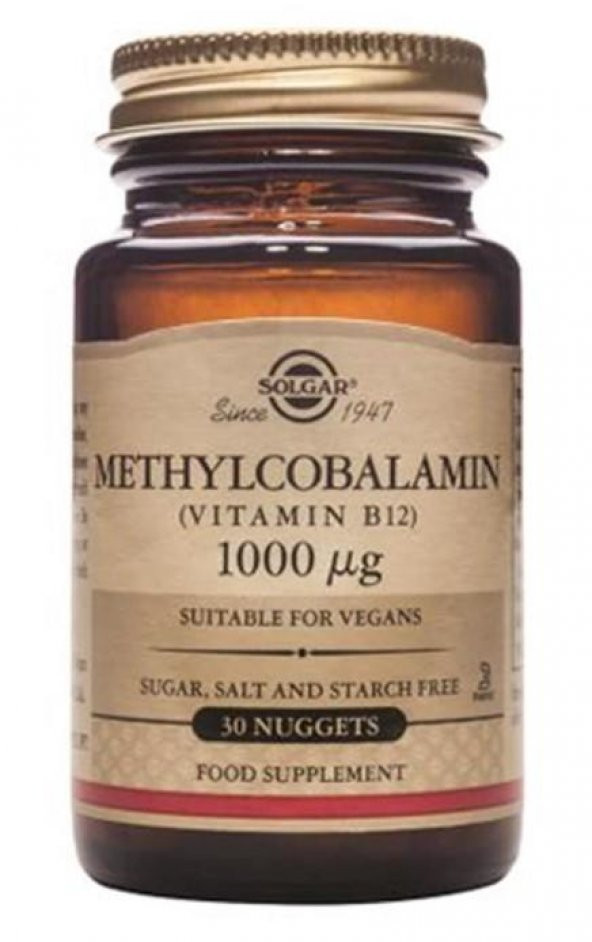 Solgar Methylcobalamin Vitamin B12 1000mcg Subling 30 Tablet ürün görseli 1