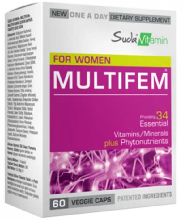 Suda Vitamin Multifem Multivitamin 60 Kapsül ürün görseli 1