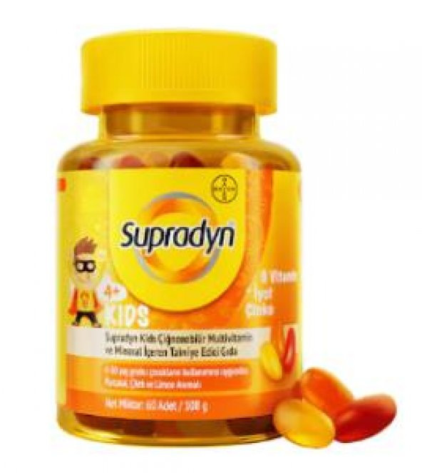 Supradyn Kids Multivitamin ve Mineral İçeren Takviye 60 Tablet ürün görseli 1