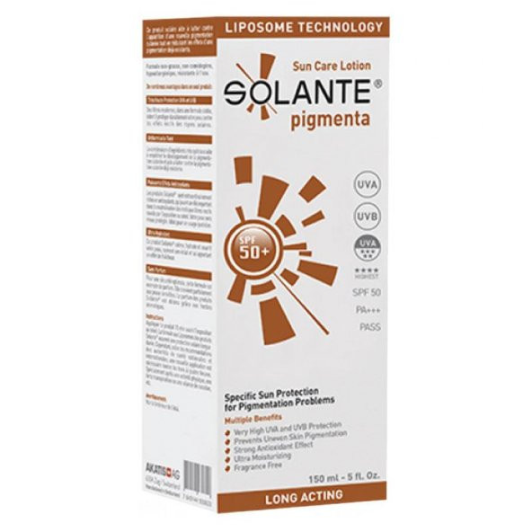 Solante Pigmenta SPF50+ Güneş Koruyucu Losyon 150ml Leke Karşıtı Bakım ürün görseli 1