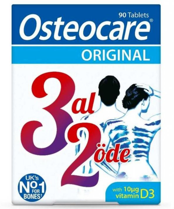 Vitabiotics Osteocare Orginal 90 Tablet | 3 Al 2 Öde Avantajlı Paket ürün görseli 1