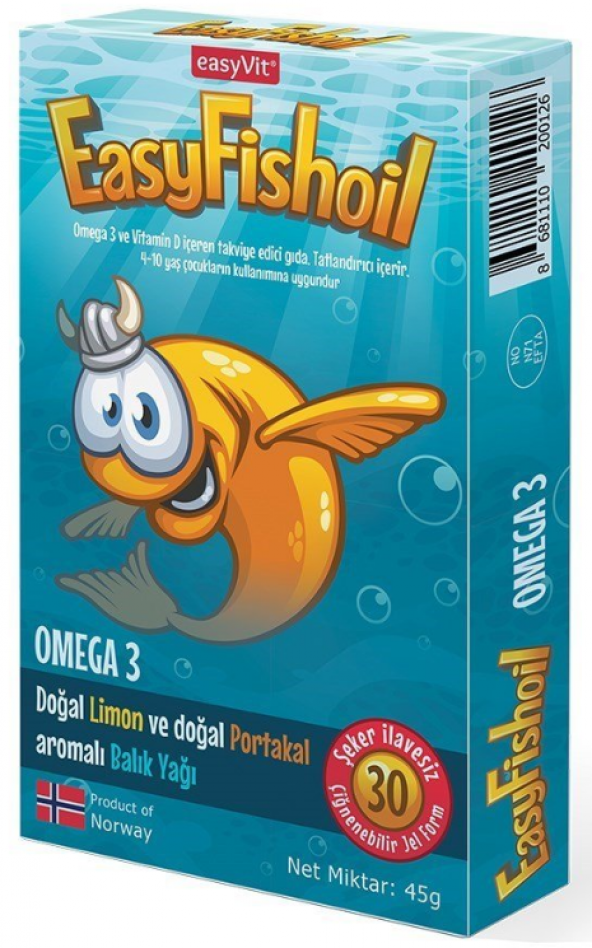 Easyvit EasyFishOil Kids Omega-3 Çiğnenebilir Jel ürün görseli 1