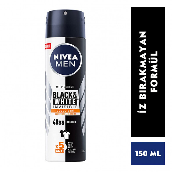 Nivea Deodorant 150 Ml Erkek Black & White Invısıble Güçlü Etki ürün görseli 1