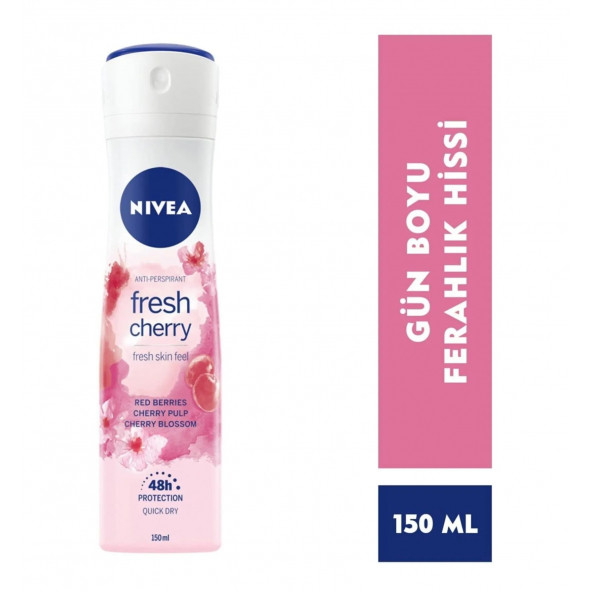 Nıvea Deo Sprey 150ml Fresh Cherry Women - Resim 2