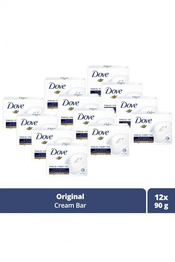 Dove Beauty Cream Bar Katı Güzellik Sabunu Original Nemledirici Etkili 90 G X12 ürün görseli 1