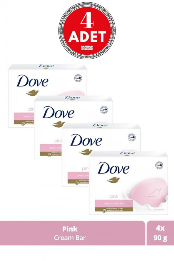 Dove Beauty Cream Bar Pink Nemlendirici Etkili 90 G 4 Adet ürün görseli 1