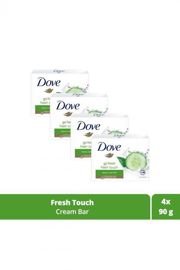 Dove Beauty Cream Bar Katı Güzellik Sabunu Fresh Touch Nemlendirici Etkili 90 G X4 Adet ürün görseli 1