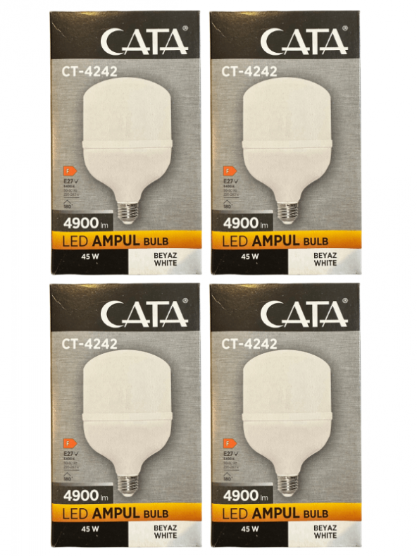 Cata CT-4242 45W 6400K (Beyaz Işık) E27 Duylu Led Torch Ampul (4 Adet) ürün görseli 1