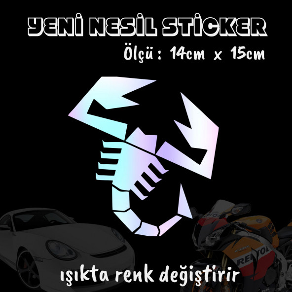 örümcek scorpion oto sticker  2 adet Hologram model Motosiklet kask atv laptop cam uyumlu ürün görseli 1