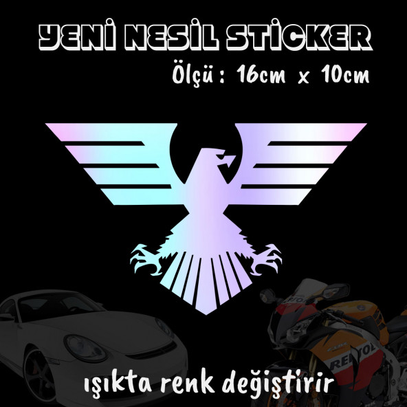 adac kartal oto sticker 2 adet Hologram model Motosiklet kask atv laptop cam uyumlu ürün görseli 1