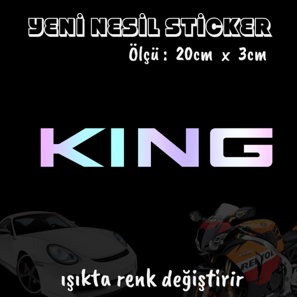 king kral oto sticker  2 adet Hologram model Motosiklet kask atv laptop cam uyumlu ürün görseli 1