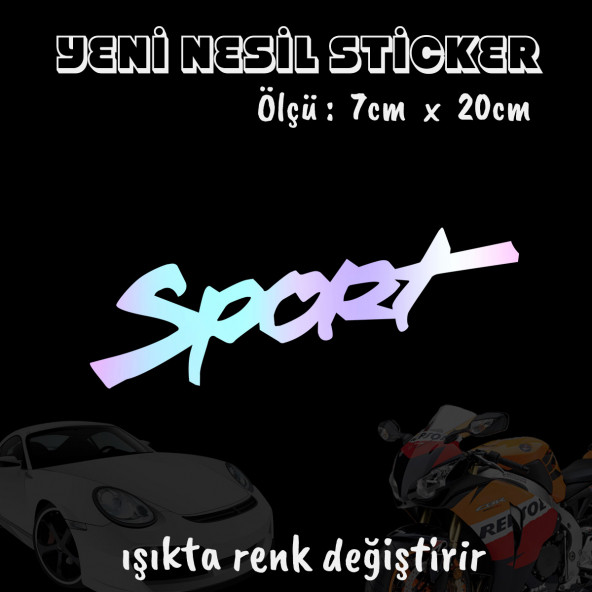 sport modifiye tuning yazı oto sticker 2 adet  Hologram model Motosiklet kask atv laptop cam uyumlu ürün görseli 1