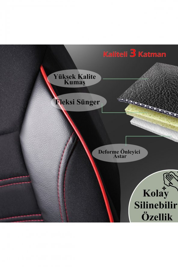 Mercedes B Serisi Uyumlu Özel Tasarım Oto Koltuk Kılıfı Seti Simple ürün görseli 1