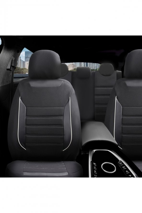 Fiesta Eski Kasa Deri Detaylı Özel Tasarım Oto Koltuk Kılıfı Seti Smart Sb ürün görseli 1