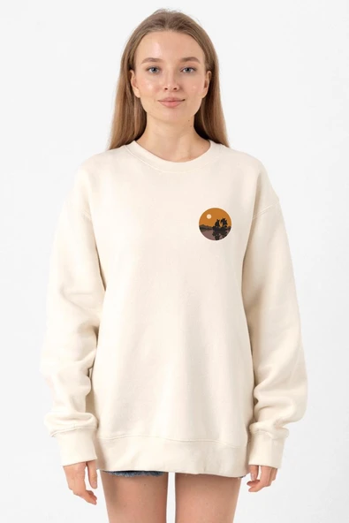 One Piece Anime Thousand Sunny Ekru Kadın 2ip Sweatshirt ürün görseli 1