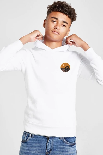 One Piece Anime Thousand Sunny Beyaz Çocuk 3ip Kapşonlu  Sweatshirt ürün görseli 1