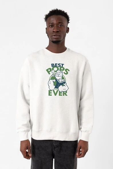 Popeye Best Pops Ever Beyaz Erkek 2ip Sweatshirt ürün görseli 1