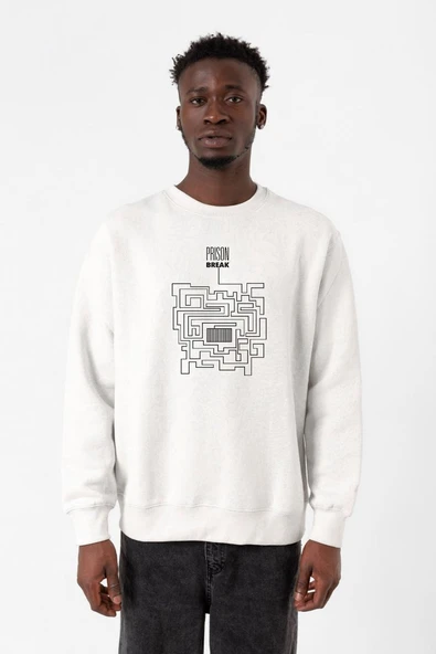 Prison Break Labyrinth Beyaz Erkek 2ip Sweatshirt ürün görseli 1
