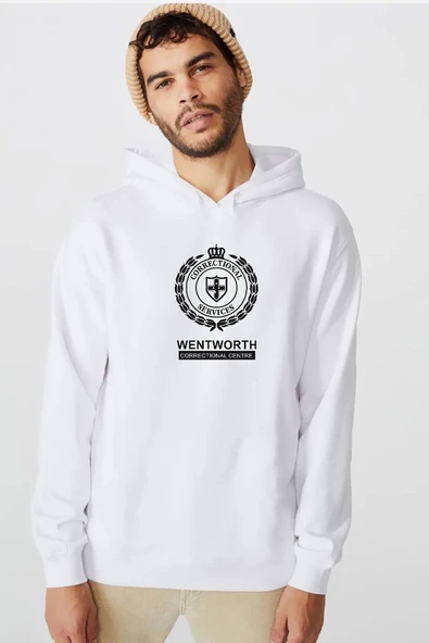 Prison Break Wentworth Beyaz Erkek 3ip Kapşonlu  Sweatshirt ürün görseli 1