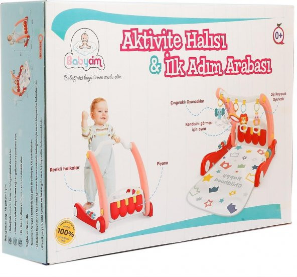 Birlik Oyuncak Babycim Aktivite Halısı & Ilk Adım Arabası - Pembe HE0634 ürün görseli 1