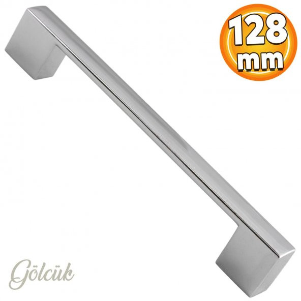 Gölcük Düz Mobilya Mutfak Dolap Çekmece Dolabı Kapak Metal Kulpu Kulbu Kulpları Krom 128 Mm-12.8 Cm ürün görseli 1
