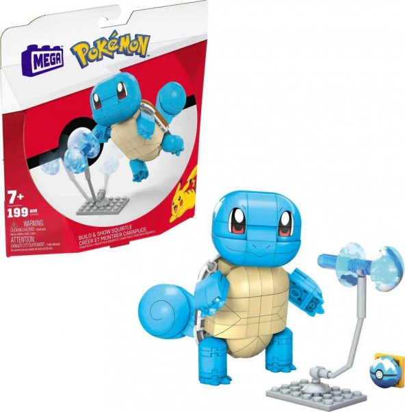 Mattel Pokemon Mega Construx: Pokemon Build & Show - Squirtle GKY95 GYH00, Oyuncak Yapı Seti ürün görseli 1