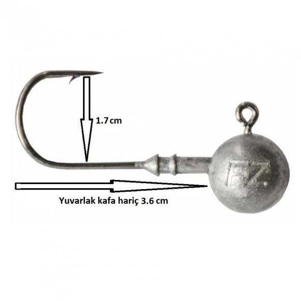 Dam Ball Jig Head No:4/0 İğneli 20gr Zoka (5 Adet) ürün görseli 1