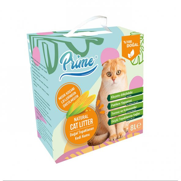 Prime Topaklaşan Bitkisel Kedi Kumu 8 Lt ürün görseli 1