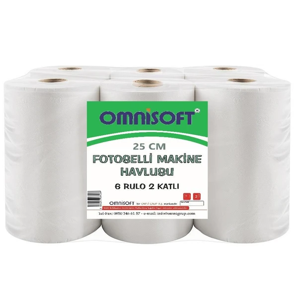 Omnisoft 25 cm Fotoselli Kağıt Havlu Enmotion 6 Rulo ürün görseli 1