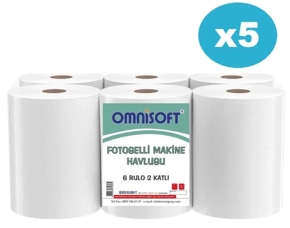 Omnisoft 5 Koli 21 cm Fotoselli Hareketli Kağıt Havlu 30 Rulo ürün görseli 1