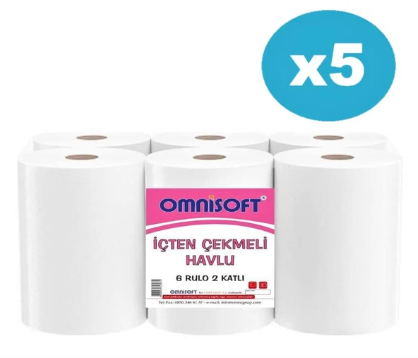 Omnisoft 5 Koli İçten Çekmeli Kağıt Havlu 30 Rulo ürün görseli 1
