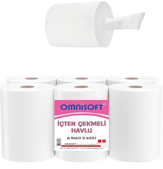 Omnisoft İçten Çekmeli Kağıt Havlu 6 Rulo - Resim 2