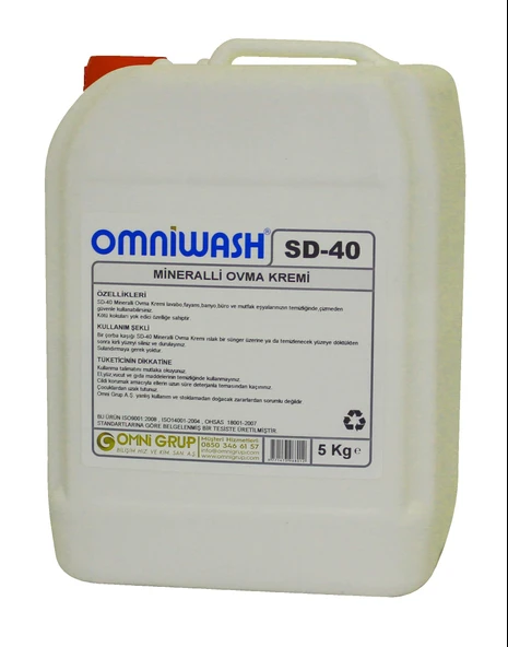 Omniwash SD-40 Mineralli Ovma Temizlik Kremi 5000ml ürün görseli 1