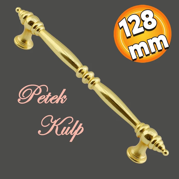 Petek Mobilya Mutfak Dolabı Çekmece Dolap Kapak Kulpu Düz Metal Kulp Kulbu Kulpları 128 Mm Altın ürün görseli 1