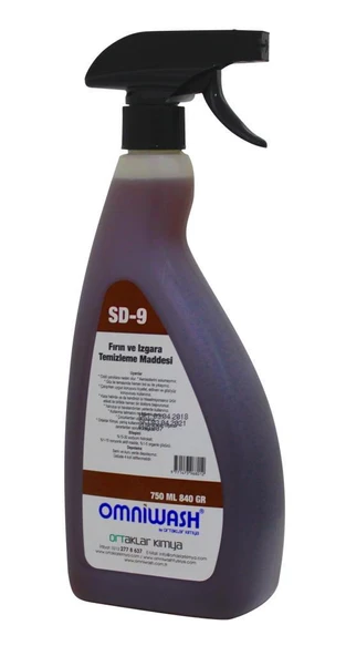 Omniwash Sd-9 750ml Yağ Sökücü Fırın ve Izgara Temizleme Maddesi ürün görseli 1