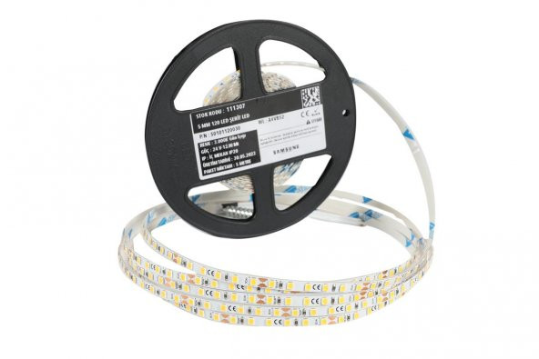 5 Metre Şerit Led Samsung Çipli İç Mekan IP20 24 V 12 W 3.000K Gün Işığı ürün görseli 1