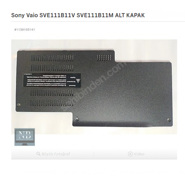 Sony Vaio SVE111B11V SVE111B11M ALT KAPAK ürün görseli 1