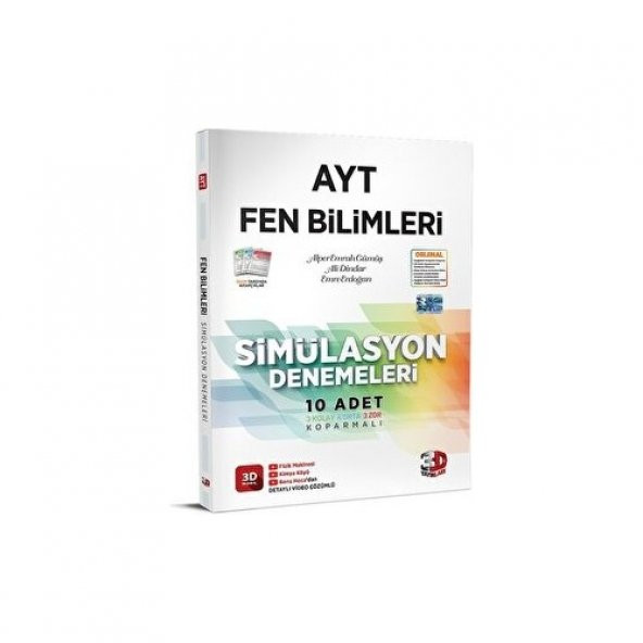 2024 AYT Fen Bilimleri Simülasyon Denemeleri Detaylı Video Çözümlü 3D Yayınları ürün görseli 1