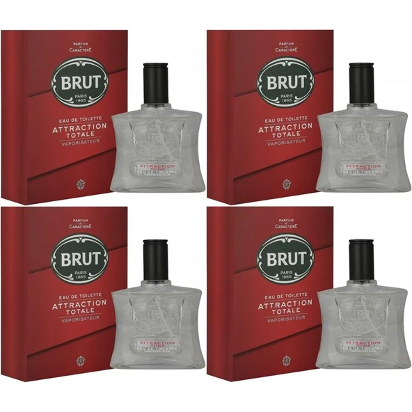Brut Parfüm Erkek/Men 100ML Attraction Totale Edt (Kırmızı) (4 Lü Set) ürün görseli 1