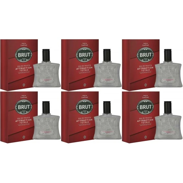 Brut Parfüm Erkek/Men 100ML Attraction Totale Edt (Kırmızı) (6 Lı Set) ürün görseli 1