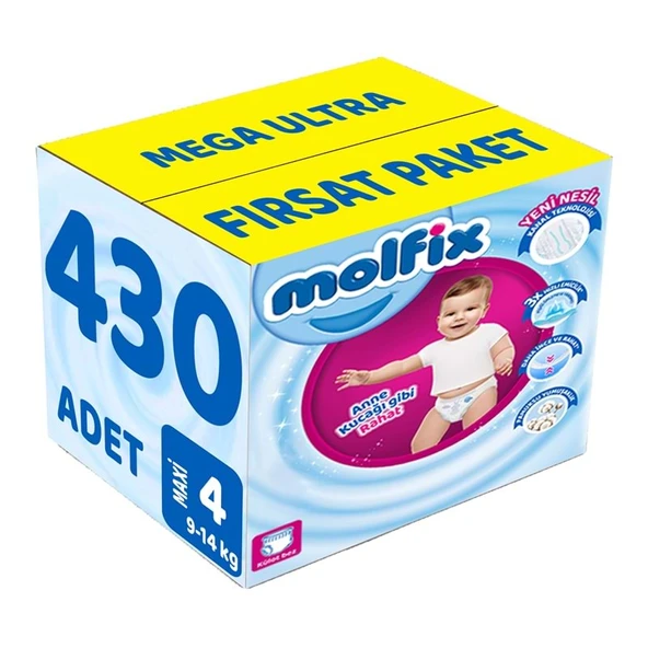 Molfix Külot Bebek Bezi 4 Beden 9-14 KG Maxi 430 Adet MeGa Ultra Fırsat Pk ürün görseli 1