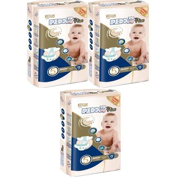 Pedo Plus Bebek Bezi 5 Beden 11-25 KG Junior 60 Adet Jumbo Fırsat Pk ürün görseli 1