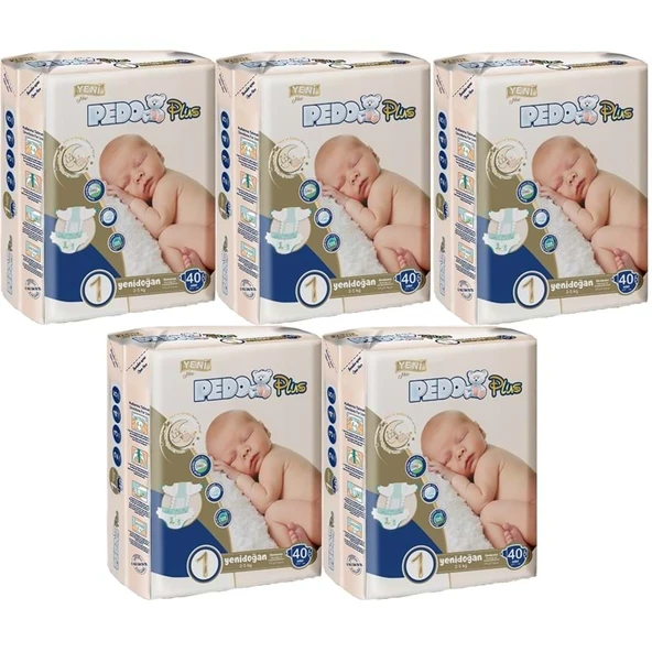Pedo Plus Bebek Bezi 1 Beden 2-5 KG Yeni Doğan 200 Adet Jumbo MeGa Pk ürün görseli 1